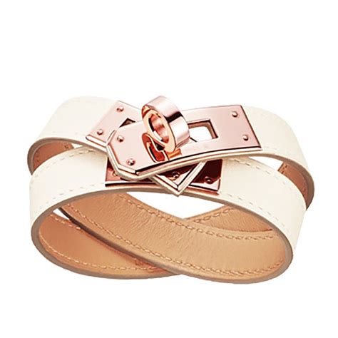 hermes craie bracelet rose gold|Hermes leather bracelets.